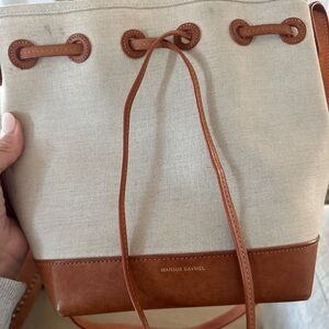 Mansur Gavriel Brown and Cream Shoulder Bag mini